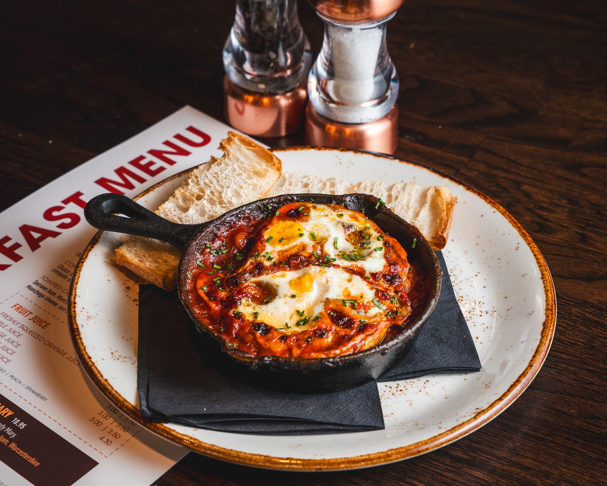 Shakshuka with baked eggs and rich tomato sauce